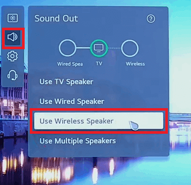 Click on Use Wireless Speaker