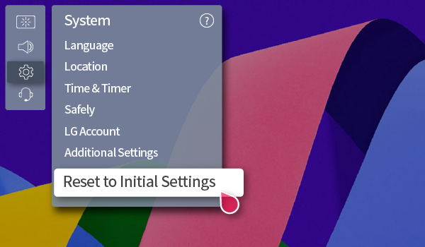 Select Reset to Initial Settings option