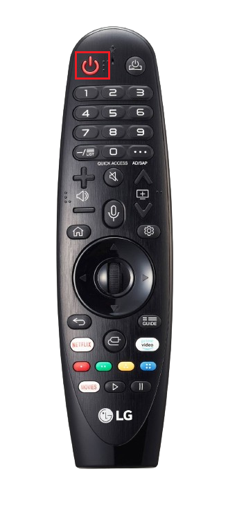 Press the Power button on remote to Turn on LG TV