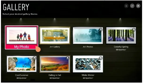 Select My Photos to enable Gallery Mode on LG TV