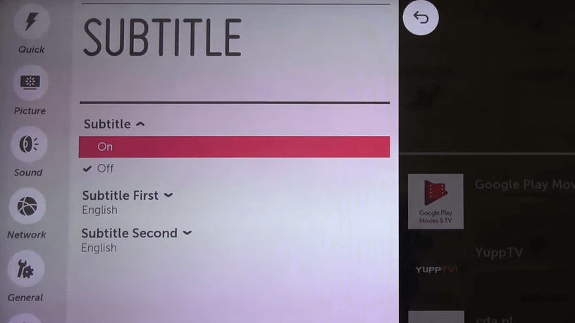 Click on the Subtitles and turn it on