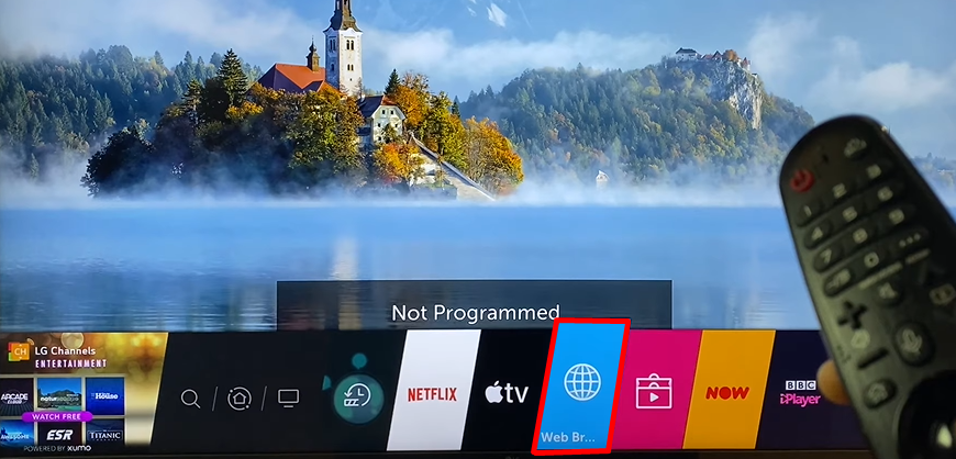 Click on LG TV Web Browser on your home screen