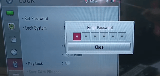 Type in the Master code to reset your LG NetCast TV password