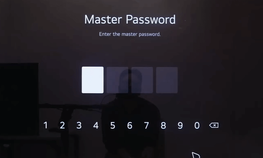 Enter the Master Password on the field