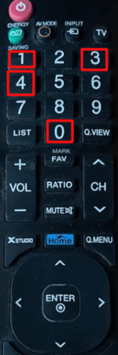 Push the button combination to open secret service menu on LG TV
