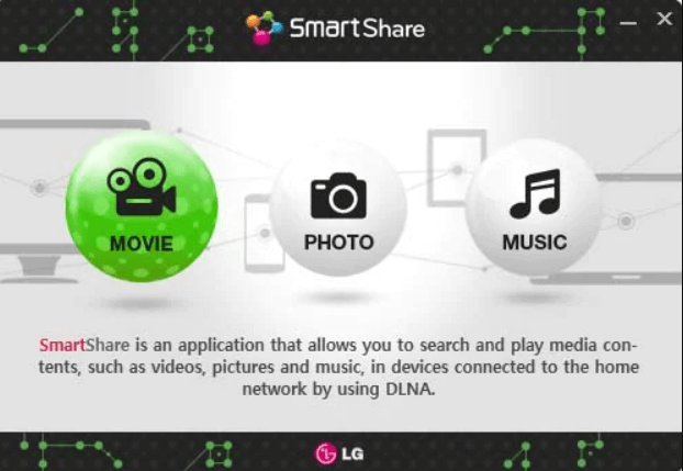 Select any media files on the Smart Share app