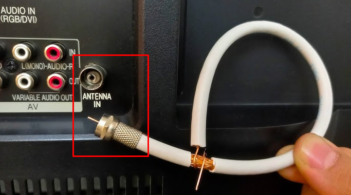 Connect Antenna cable to LG TV